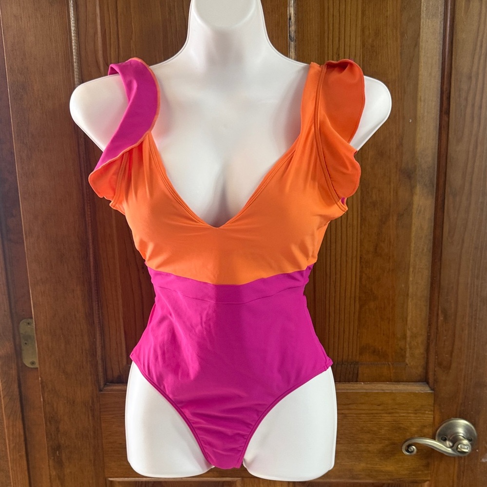 summersalt Hot Pink and Gold  Swim One-Piece